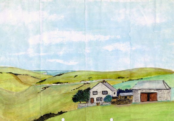 Watercolour of Newmarket Farm by Bob Phipps