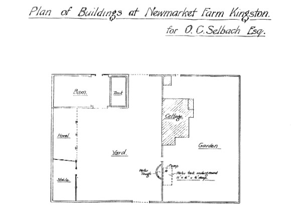1921 Selbach plan of Newmarket Farm. From ESRO