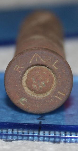 Rosette crimped blank .303 cartidge, made by The Royal Laboratory, Woolwich Arsenal, 1893-1904