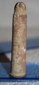 Rosette crimped blank .303 cartridge, made by The Royal Laboratory, Woolwich Arsenal, 1893-1904.
