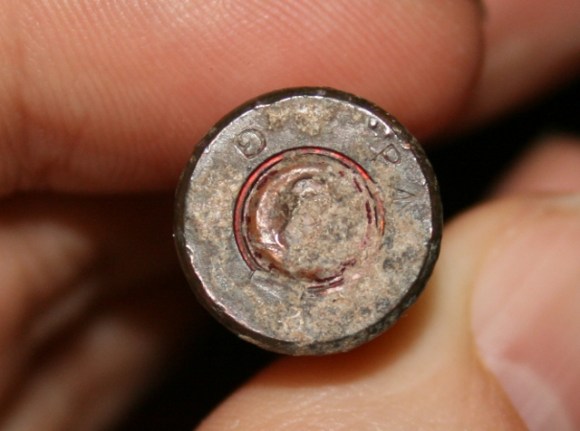 Lettering on headstamp appearing.