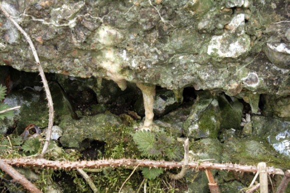Lime mortar stalactite
