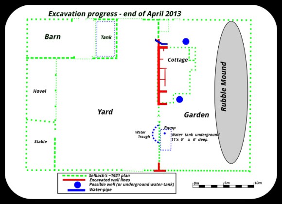 Excavation progress; End April