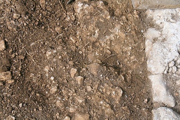 Compacted chalk surface