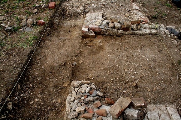 SW end of house, looking N