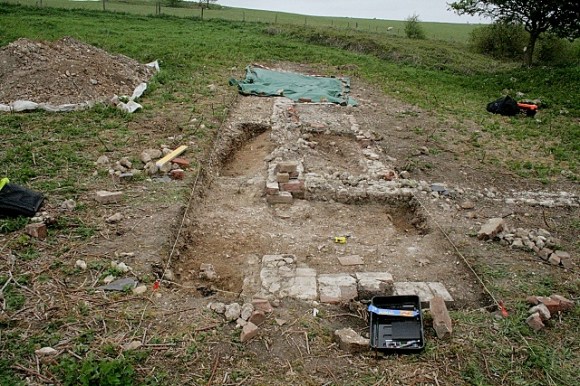 SW end of house, looking N