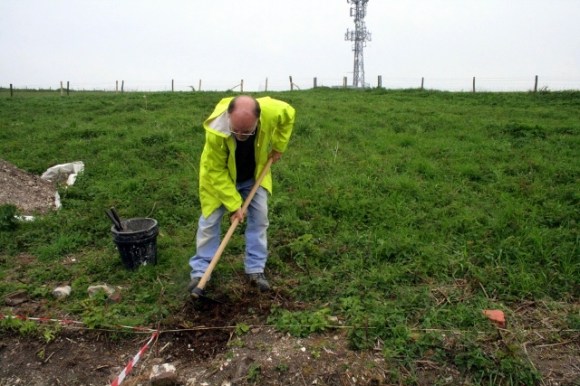 Trench 2 over water-pipe in farmyard