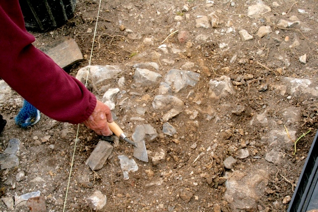 Flint fill in vicinity of site of toilet