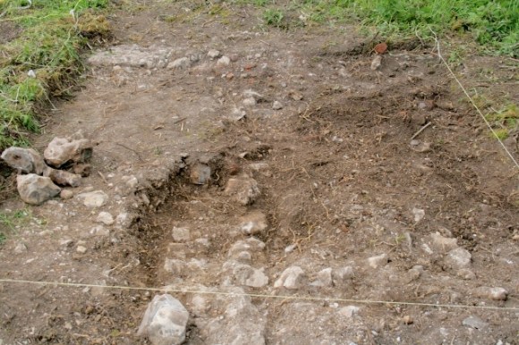 Farmyard/Garden wall, looking to N boundary wall