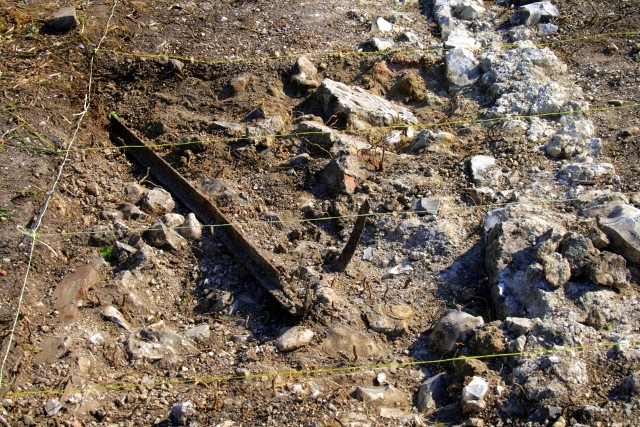 Artillery damage in vicinity of toilet
