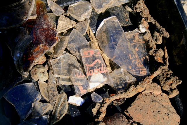 Milk bottle shards from Woodingdean Dairy(?) and other finds.