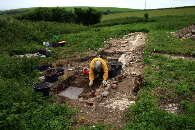 Excavating the outside toilet
