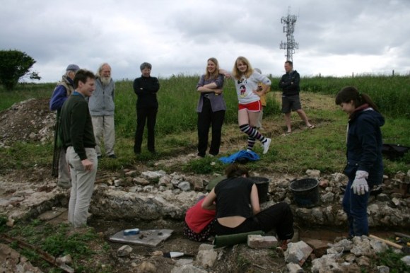 Family visit - digging the toilet site!