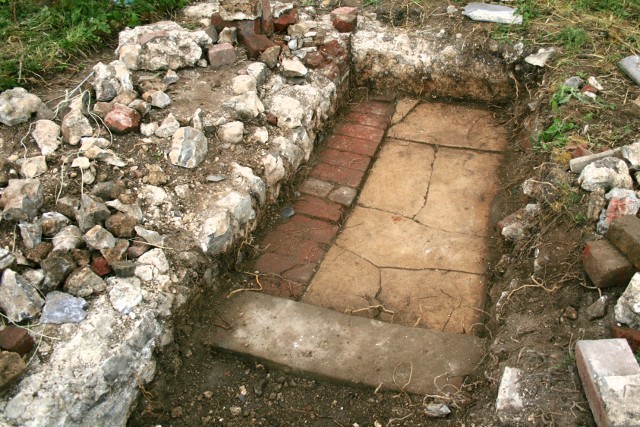 West side of outside toilet