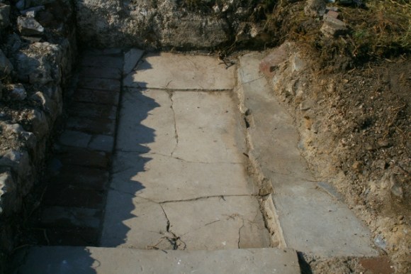 West side of outside toilet