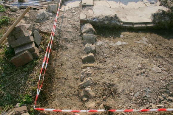 Path and garden, E of outside toilet