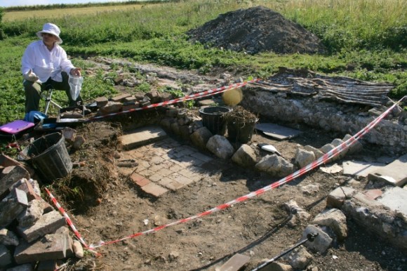Paved & stone edged path between front door, toilet & front garden gate