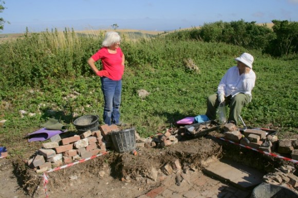 View from SE corner of outside toilet looking SE
