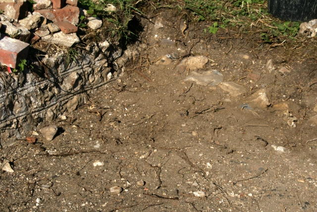 Edging stones to W of path to front garden gate