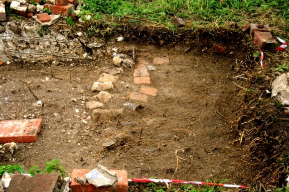 View to N of path to garden gate