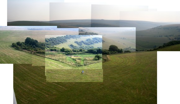 View SE over site from half-way up aerial