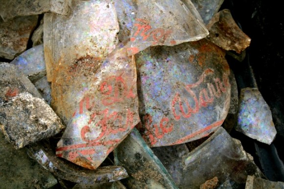 Woodingdean dairy milk bottle shards from drain