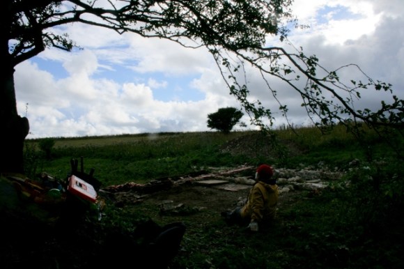 Looking SW across site of Newmarket Farm