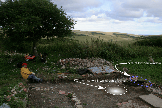 Looking SE from site of toilet to site of missing well!