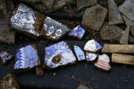 Decorative ceramic sherds and clay pipe stems; 12th October 2013.