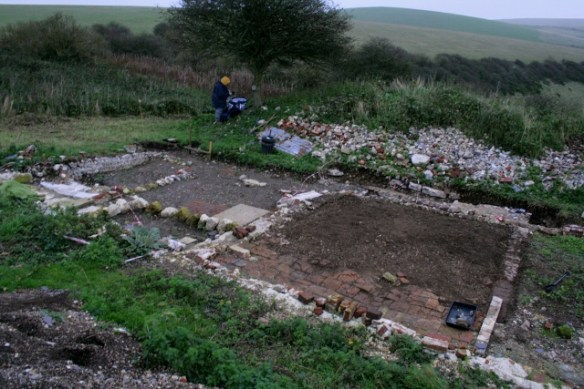Looking NE at N end of cottage