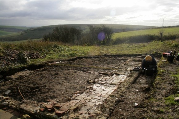 Looking S at Newmarket Farm Cottage site