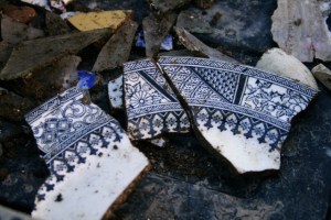 Shards of an 'aesthetic movement' design plate; 22nd November 2013.