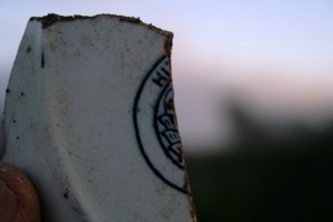 Part of pottery mark for 'aesthetic movement' plate; 22nd November 2013.