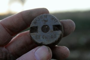 Screw threaded base of a 36M Mills Bomb; 22nd November 2013.