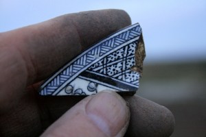 Sherds of an 'aesthetic movement' design plate (same design as before); 24th November 2013.