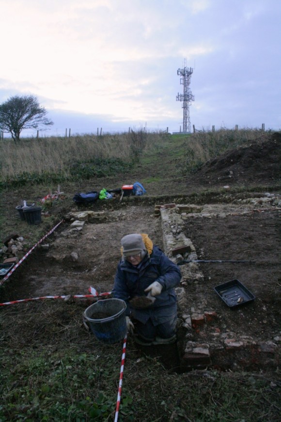 Looking W at S end of cottage