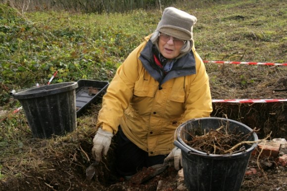 A hard days digging by the SE corner of the cottage