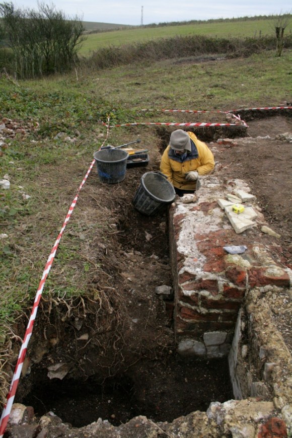 Looking S at southern half of E side of cottage