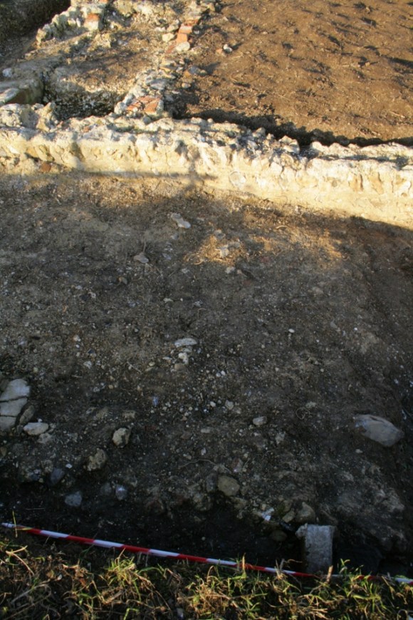 Looking N at 'lean-to' extension to S of cottage