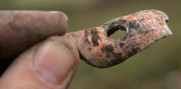 A possible shard of the body of a 'bisque doll'