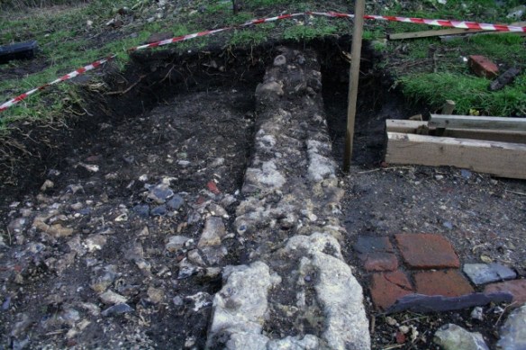 Looking E at front garden gateway