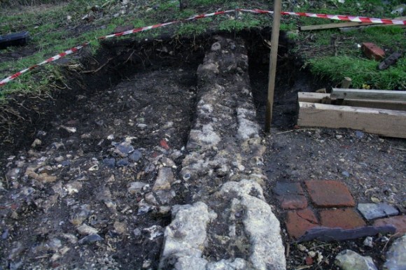 Looking E at front garden gateway