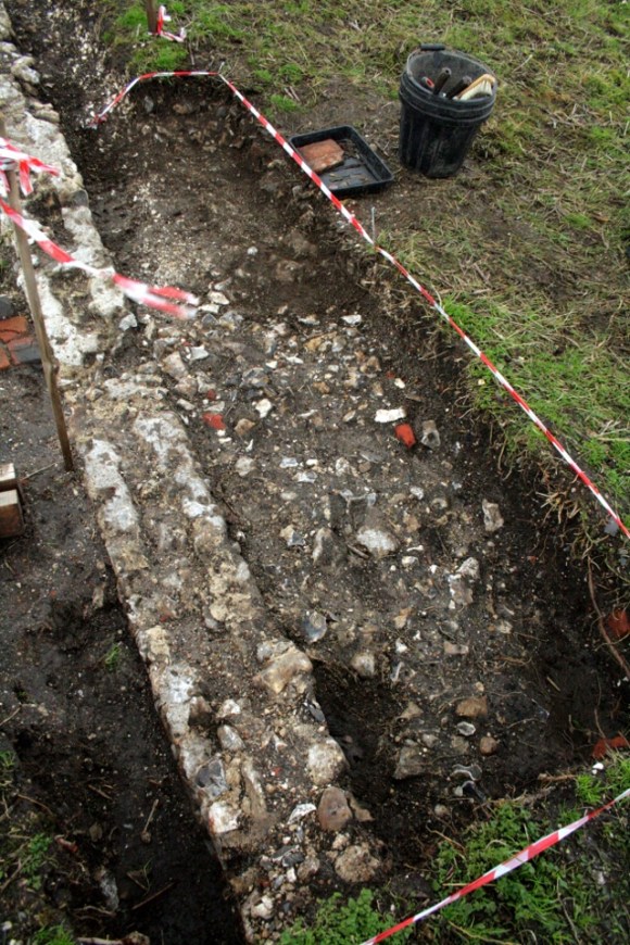Looking NW to  N of front garden gateway