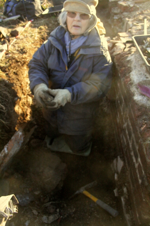 Looking S at trench E of chimney base