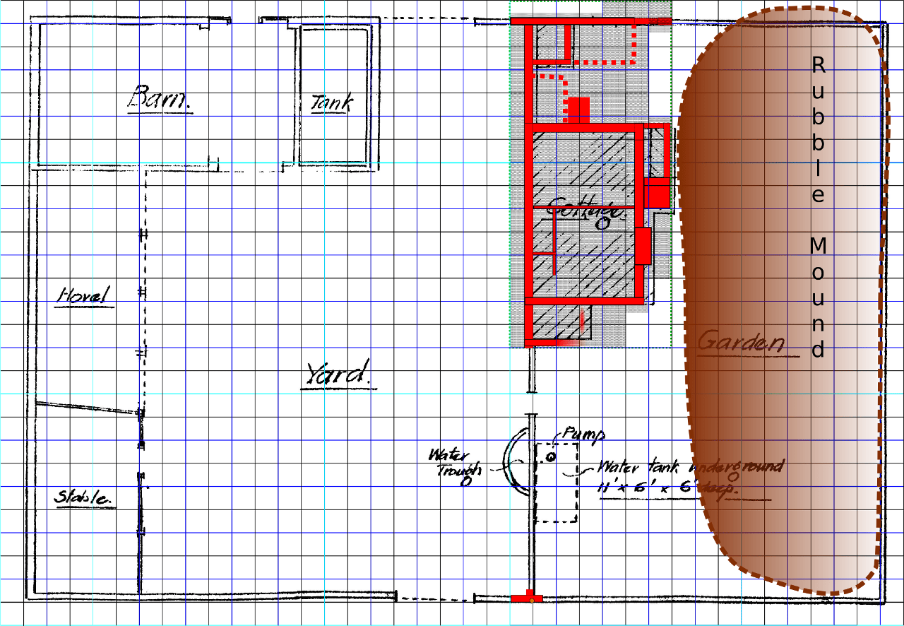 Newmarket Farm Dig Excavation Plan; based on a plan in Selbach papers dated 1922, East Sussex Record Office.