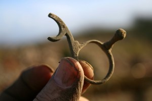 Mystery copper alloy object from under front doorstep; 27th January 2014
