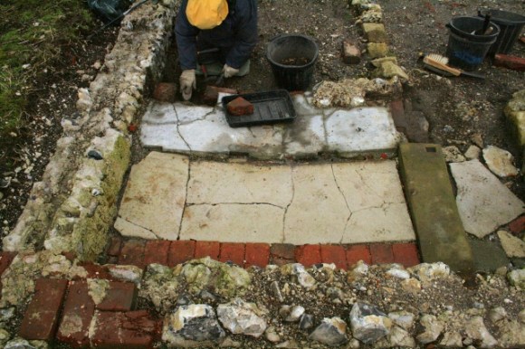 Looking E at excavation of E side of outside toilet