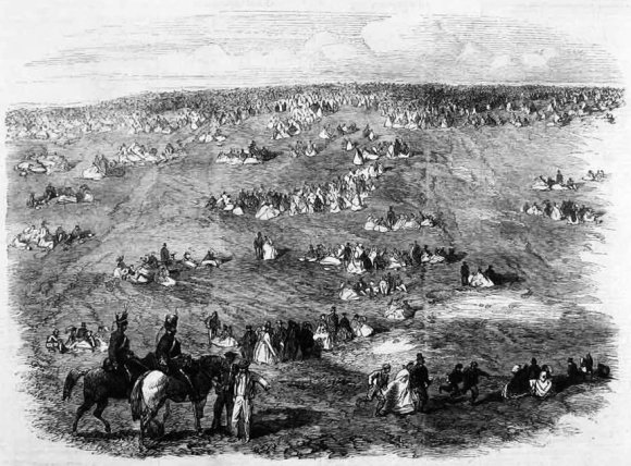 Volunteer Field-Day at Brighton: People on the Downs; London Illustrated News, 1862