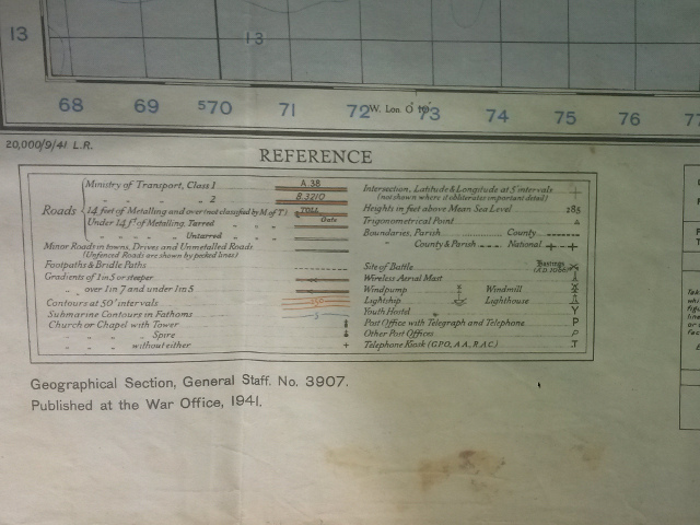 War Office 1" O.S. Map 1941.