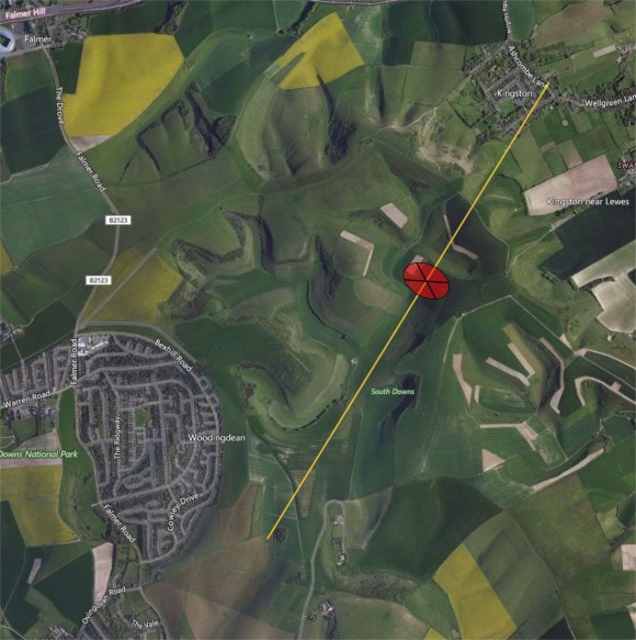 Probable 25 pound artillery gun line of fire.